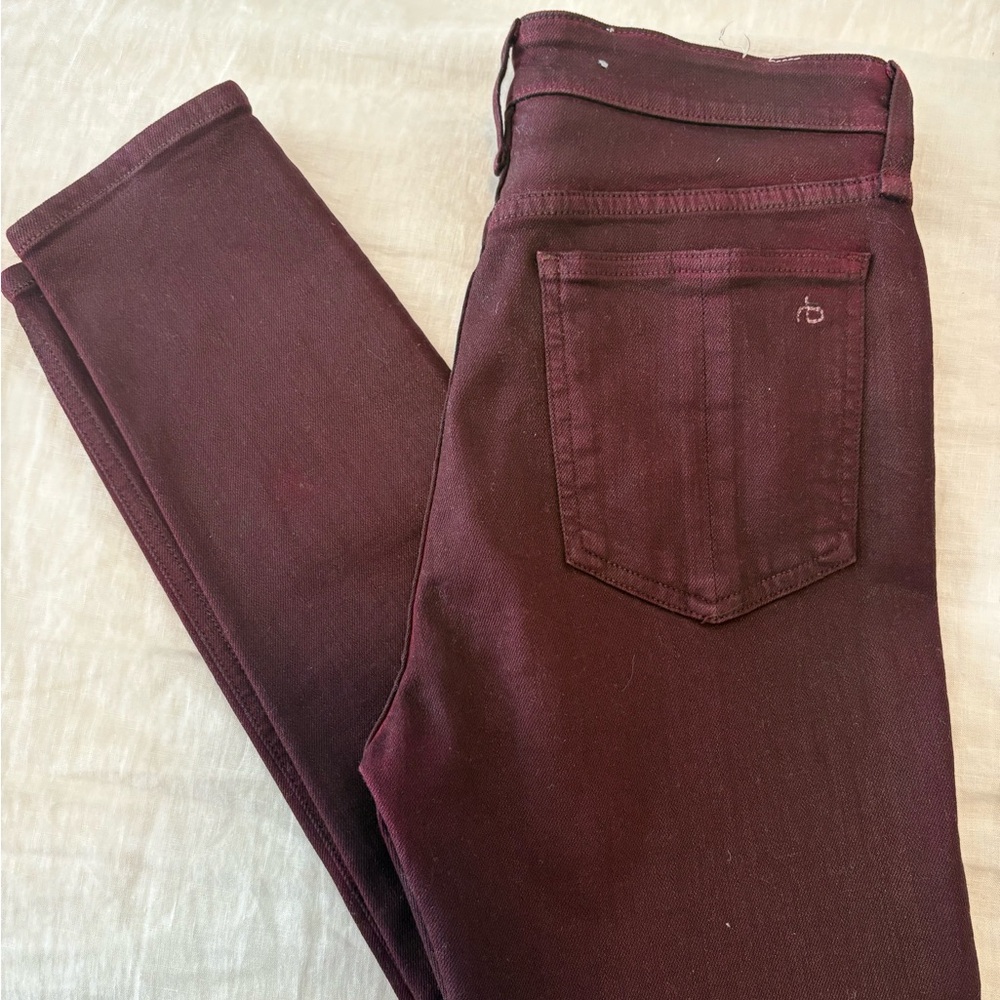 rag & bone Deep Burgundy Skinny Jeans